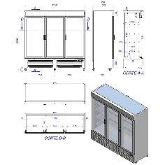 Armario Expositor Refrigerado 3 Puertas 1653 Litros Edenox 2