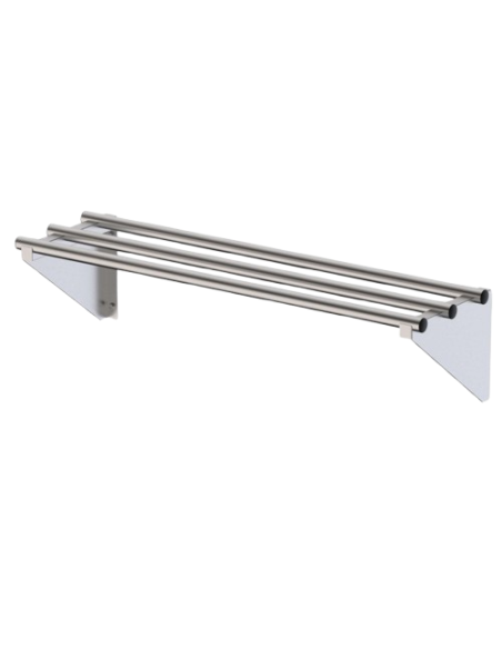 Estante acero inoxidable tubular de 120cm fondo 30cm