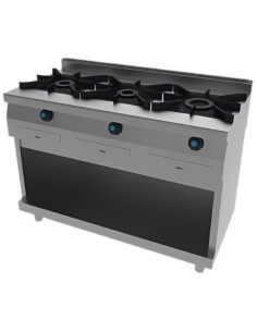 Cocina Industrial 3 fuegos con Mueble 23,2Kw Jemi