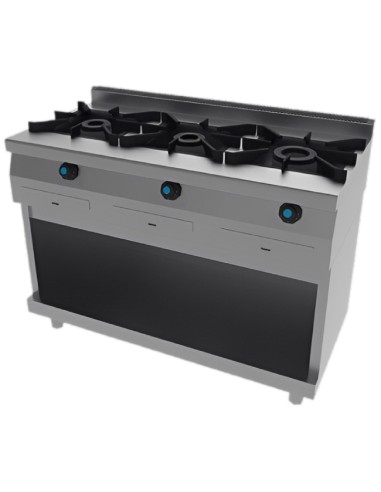 Cocina Industrial 3 fuegos con Mueble 23,2Kw Jemi