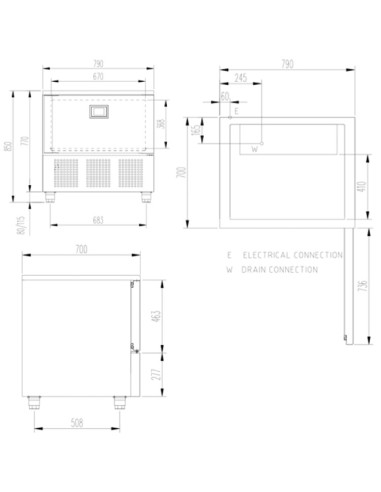 Abatidor de Temperatura 5 Bandejas GN 1/1 Edenox