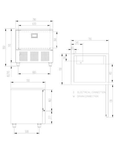 Abatidor de Temperatura 5 Bandejas GN 1/1 Edenox