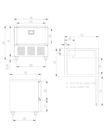 Abatidor de Temperatura 5 Bandejas GN 1/1 Edenox