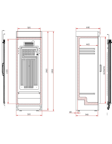 Armario Expositor Refrigerado 372 Litros con Cabezal Luminoso Edenox