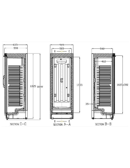 Armario Expositor Refrigerado 1 Puerta 372 Litros Edenox