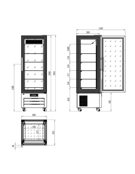Vitrina Congelación 4 Caras de Cristal Edenox