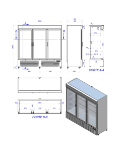Congelador Vertical Hostelería Vidrio ACE-1653-C HC Edenox 2