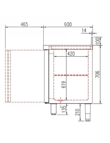 Bajo Mostrador Refrigerado 3 Puertas MRS-200...