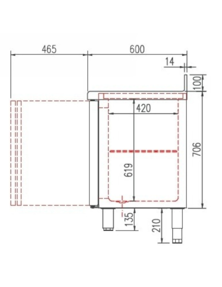 Bajo Mostrador Refrigerado 3 Puertas MRS-200 Coreco