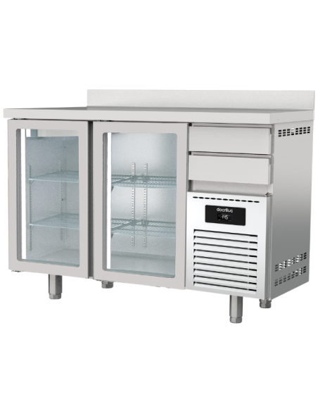 Mesa Refrigerada 2 Puertas de Cristal 325 Litros Docriluc